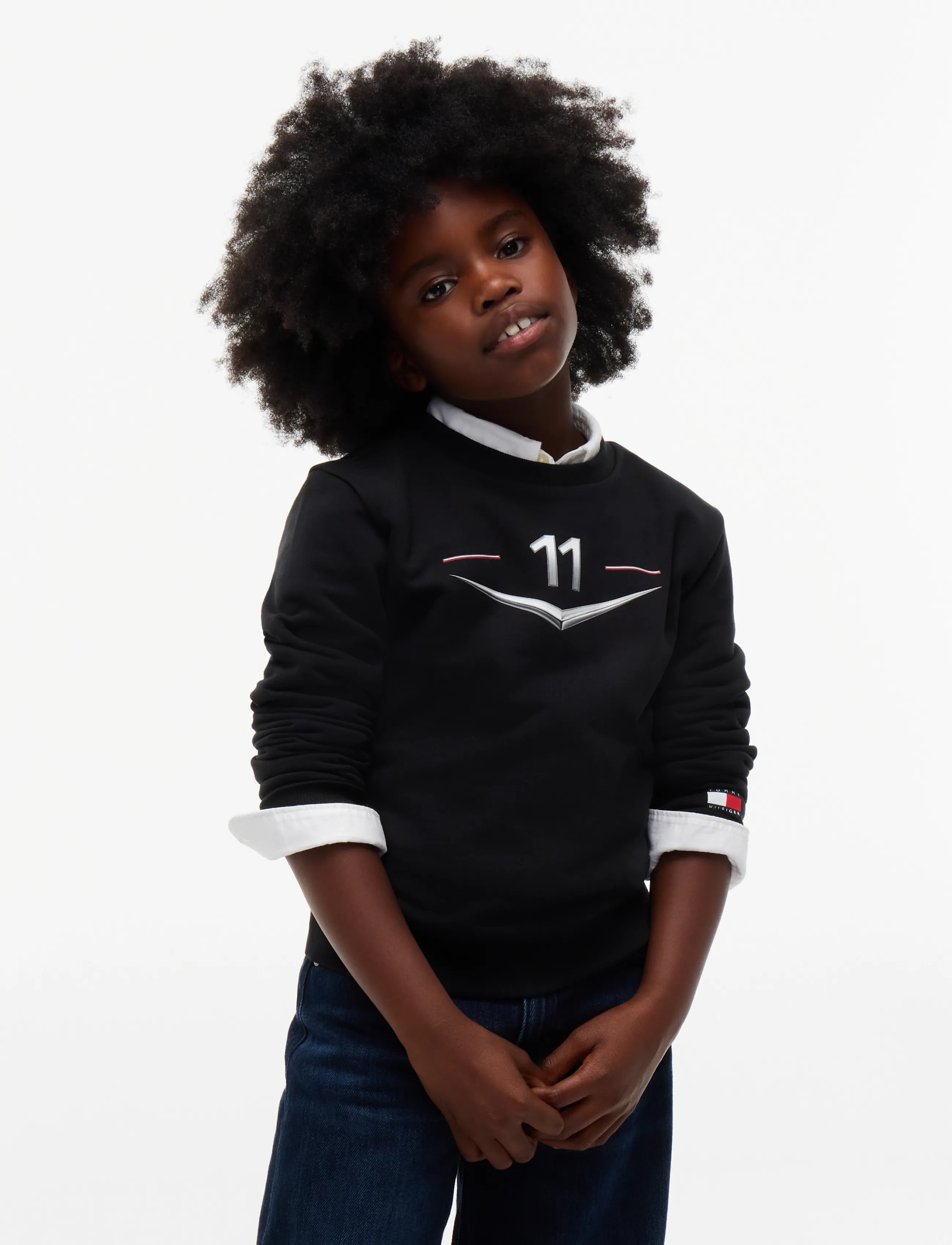Tommy Hilfiger - TH X CF1 PEREZ CHEVRON CREW - dressipluusid - black - 2