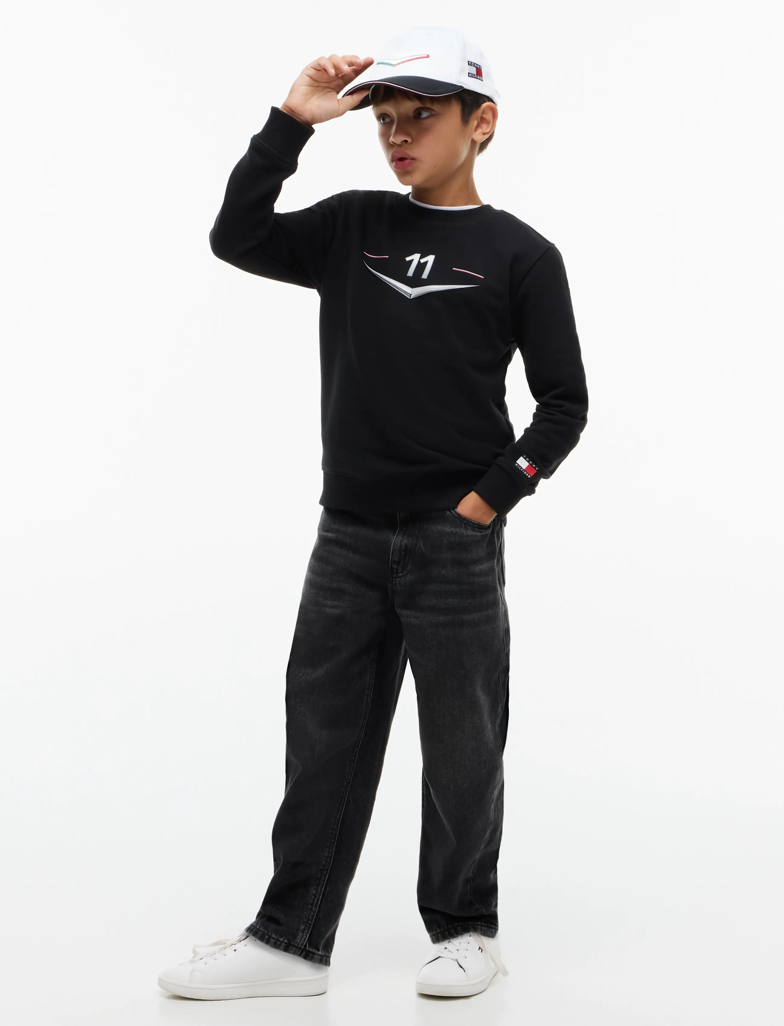 Tommy Hilfiger - TH X CF1 PEREZ CHEVRON CREW - dressipluusid - black - 4