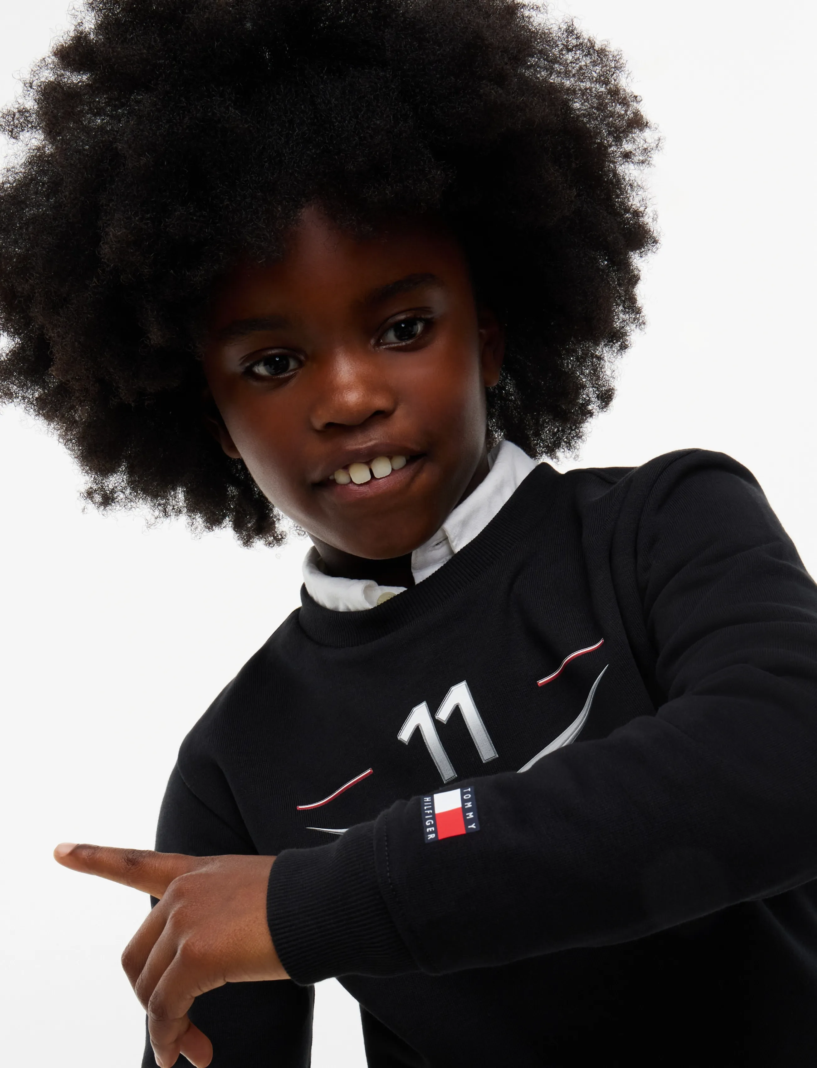 Tommy Hilfiger - TH X CF1 PEREZ CHEVRON CREW - dressipluusid - black - 5