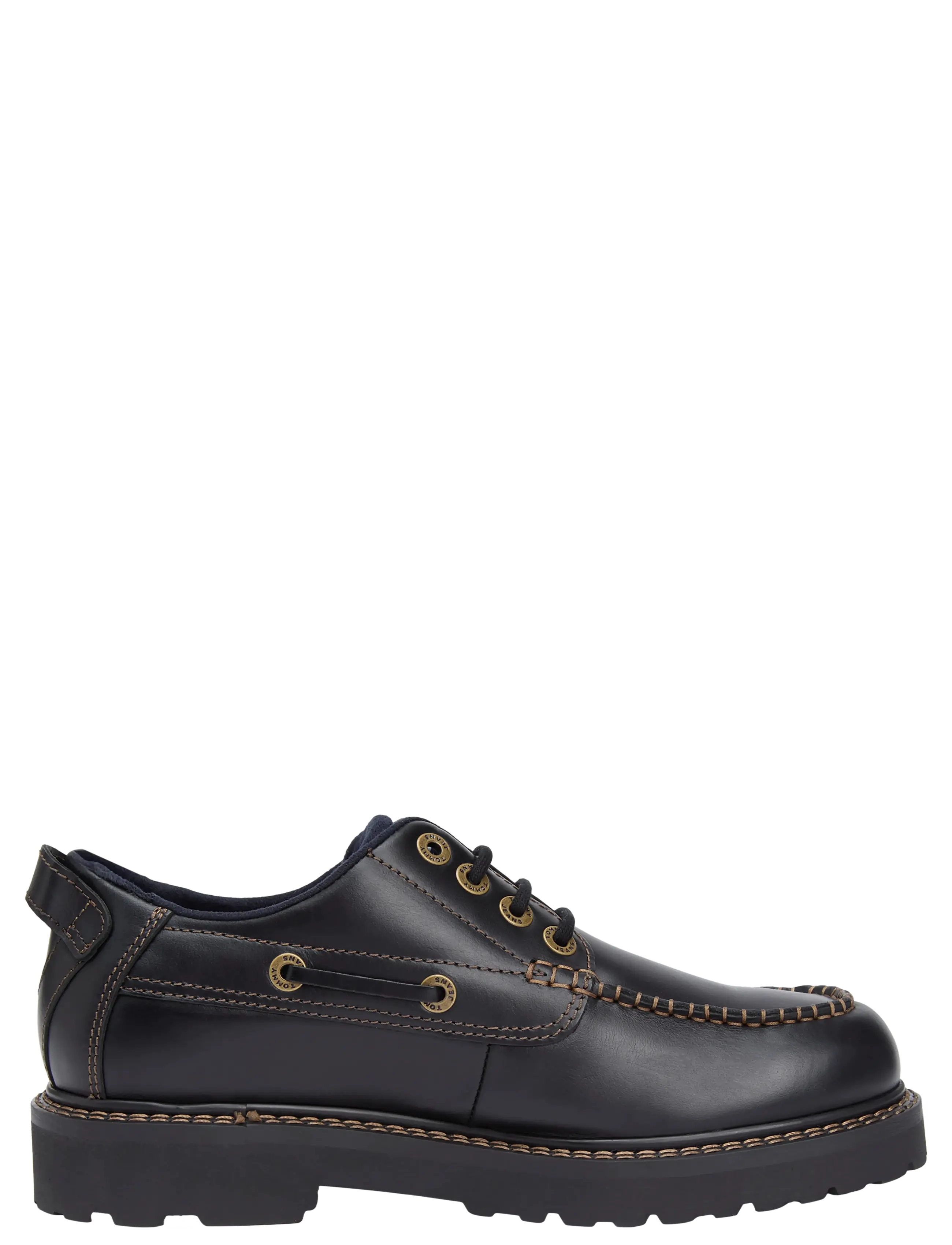 Tommy Hilfiger Archive 01 Boat Shoe Leather, 41, Business, Schwarz - Brogues, Männerswear