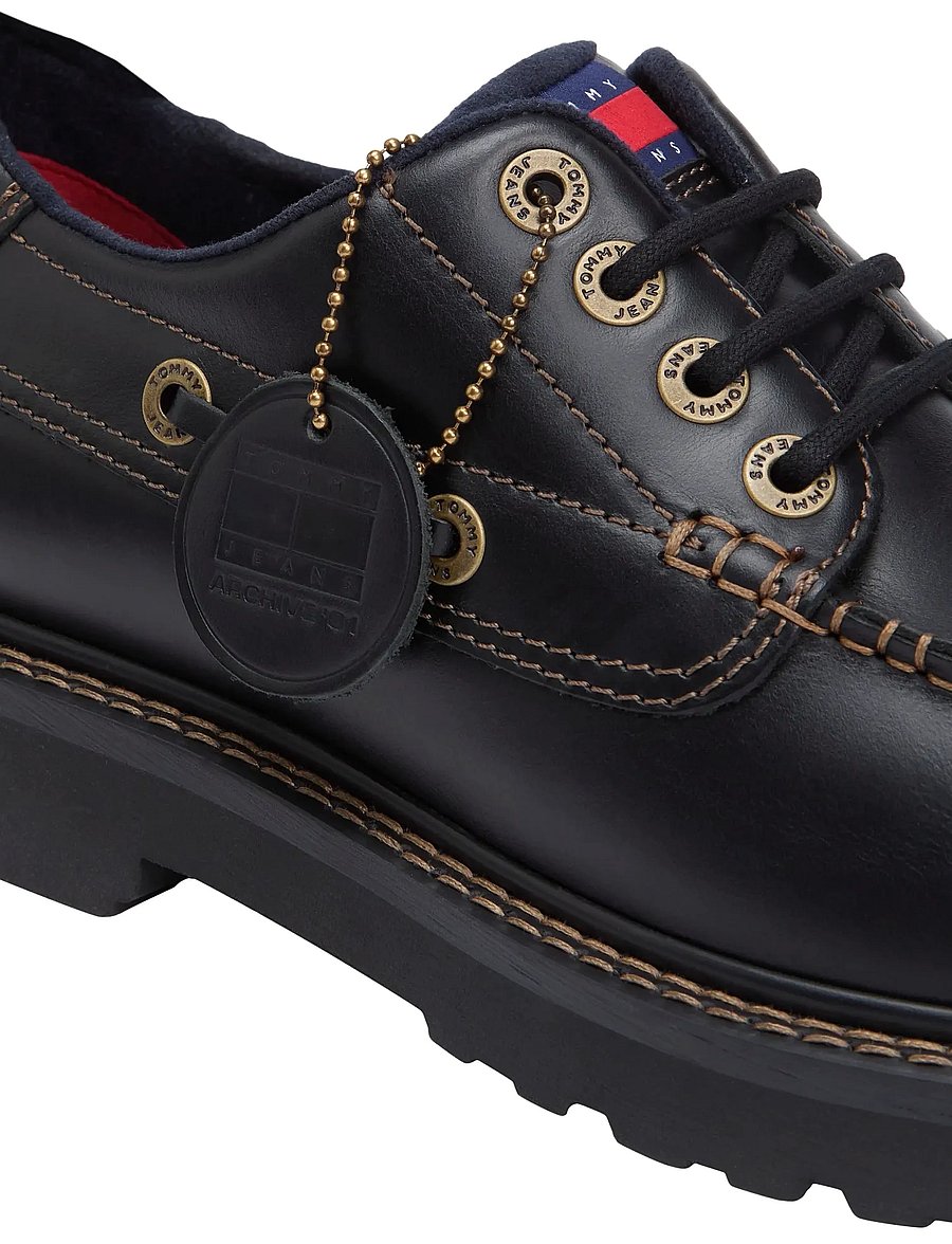 Tommy Hilfiger - ARCHIVE 01 BOAT SHOE LEATHER - brogue kingad - black - 5
