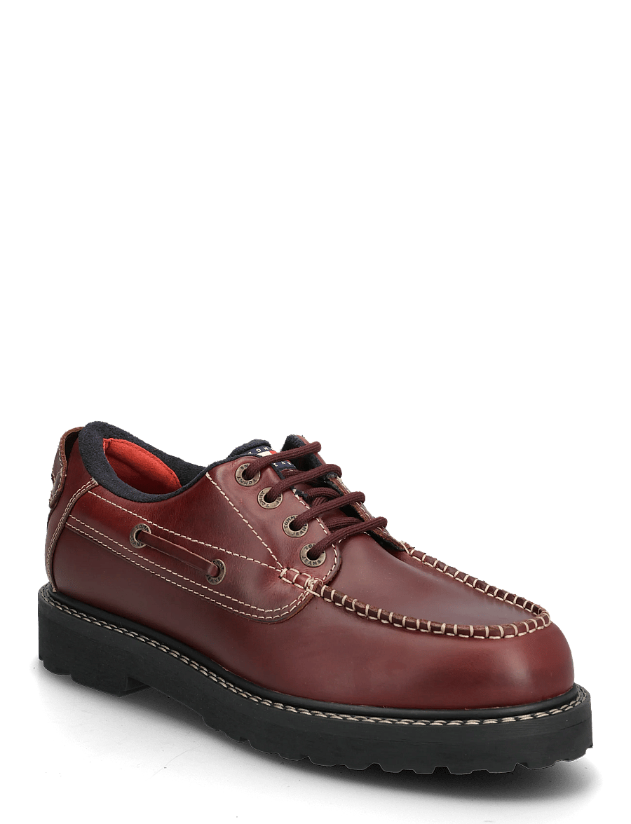 Tommy Hilfiger - ARCHIVE 01 BOAT SHOE LEATHER - brogue kingad - dark velvety brown - 1