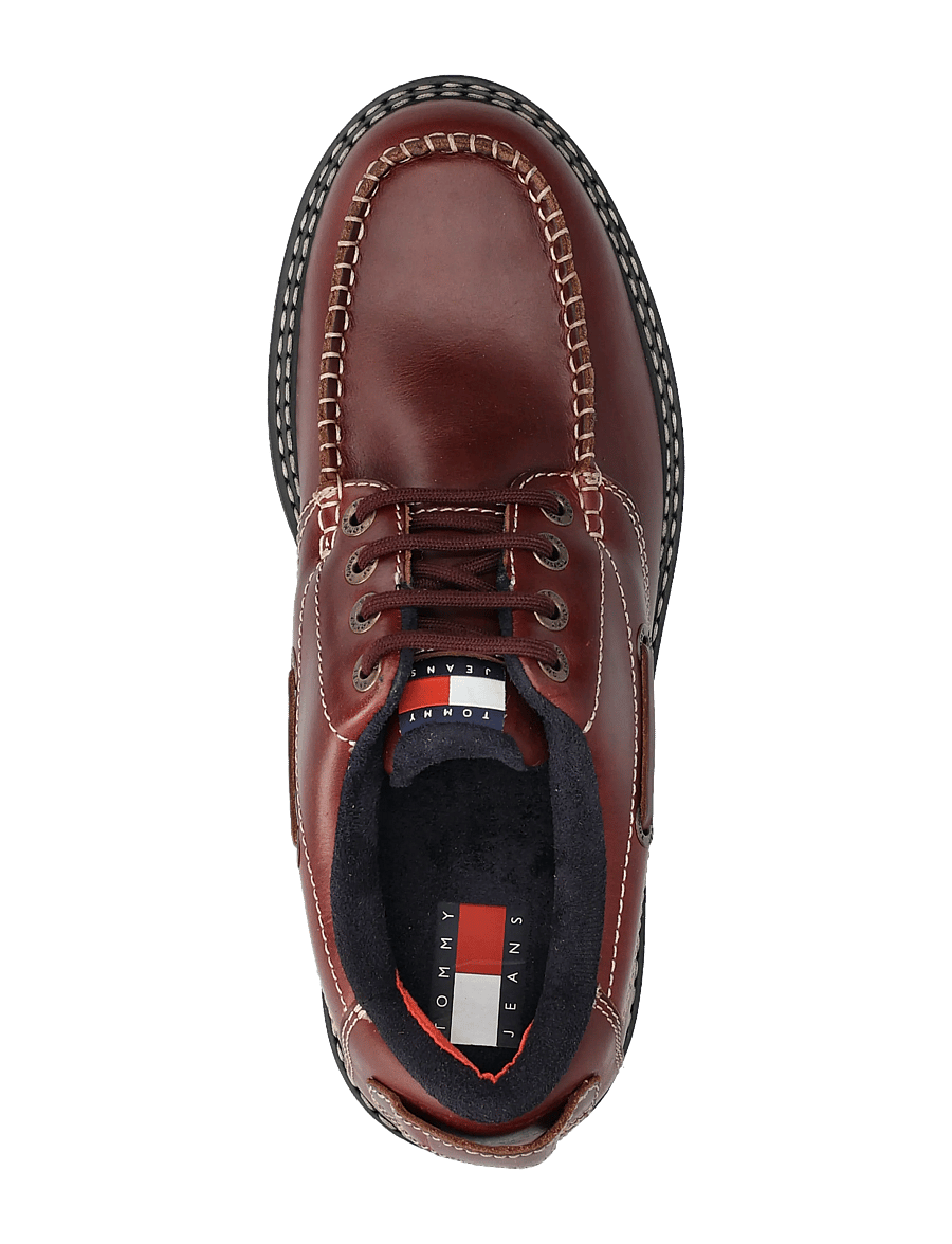 Tommy Hilfiger - ARCHIVE 01 BOAT SHOE LEATHER - brogue kingad - dark velvety brown - 4