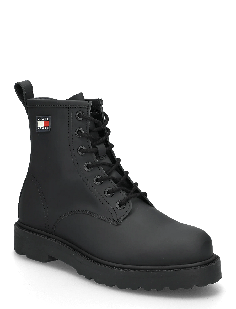 Tommy Hilfiger - ARCHIVE 01 RUBBER LACE BOOT - kängor med snörning - black - 0