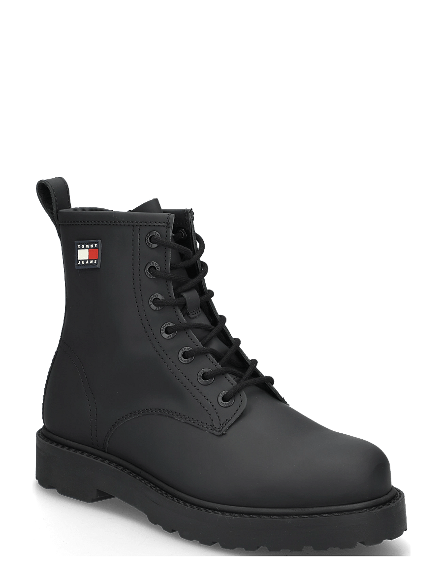 Tommy Hilfiger - ARCHIVE 01 RUBBER LACE BOOT - støvler med snøre - black - 0