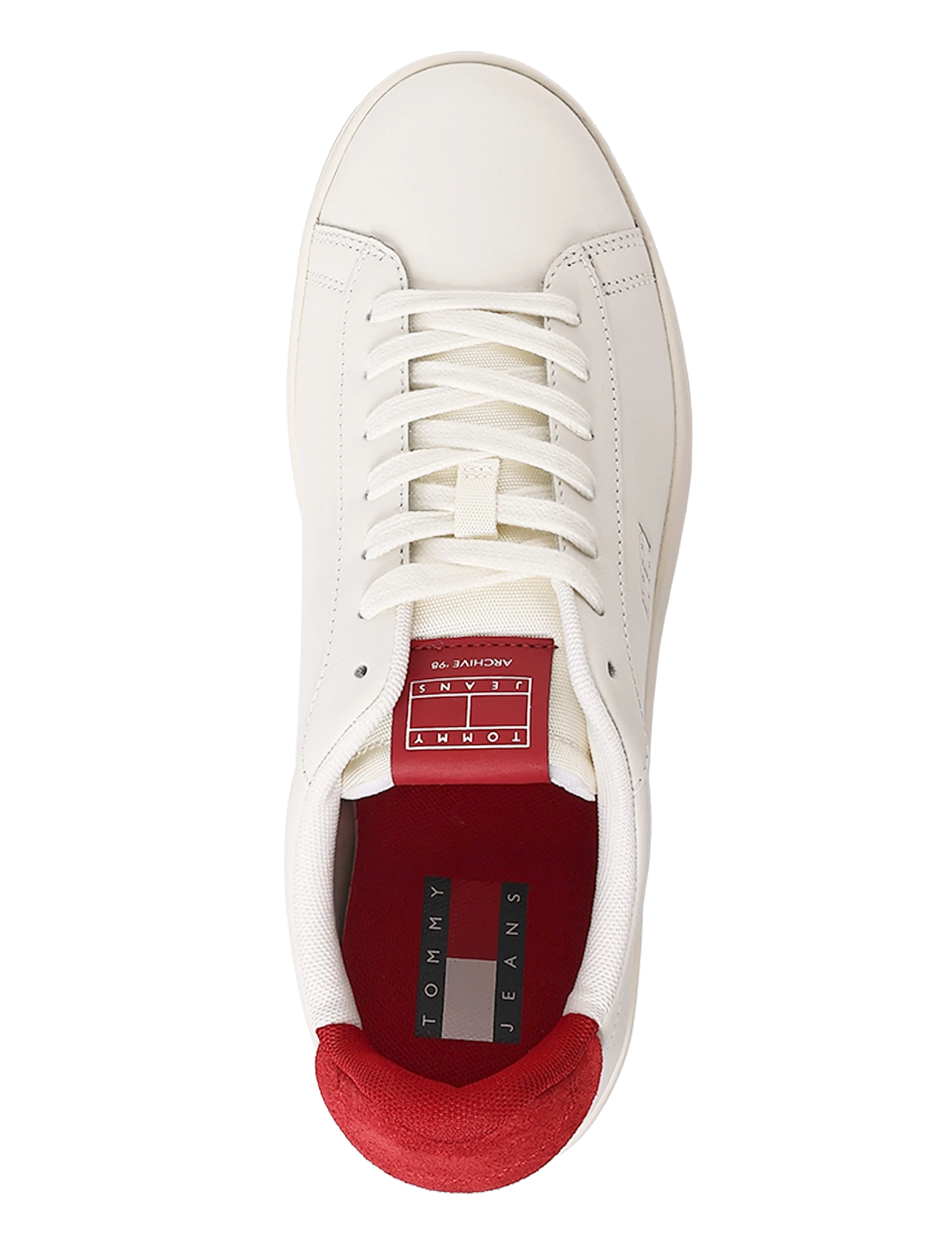 Tommy Hilfiger - ARCHIVE 98 LEATHER COURT - låga sneakers - ivory arizona red - 3