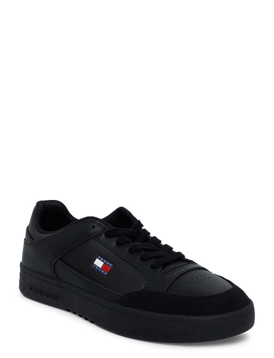 Tommy Hilfiger - TOMMY JEANS PINPERF LTH BASKET - låga sneakers - black - 0