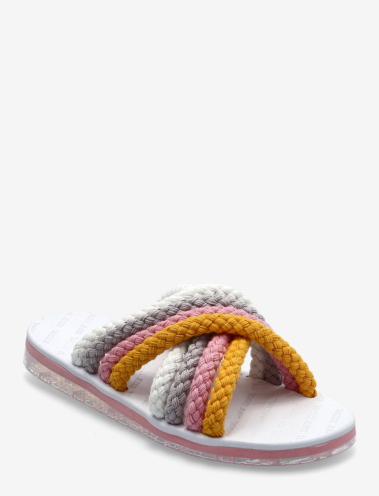 CROSS STRAP MULE SANDAL - WHITE