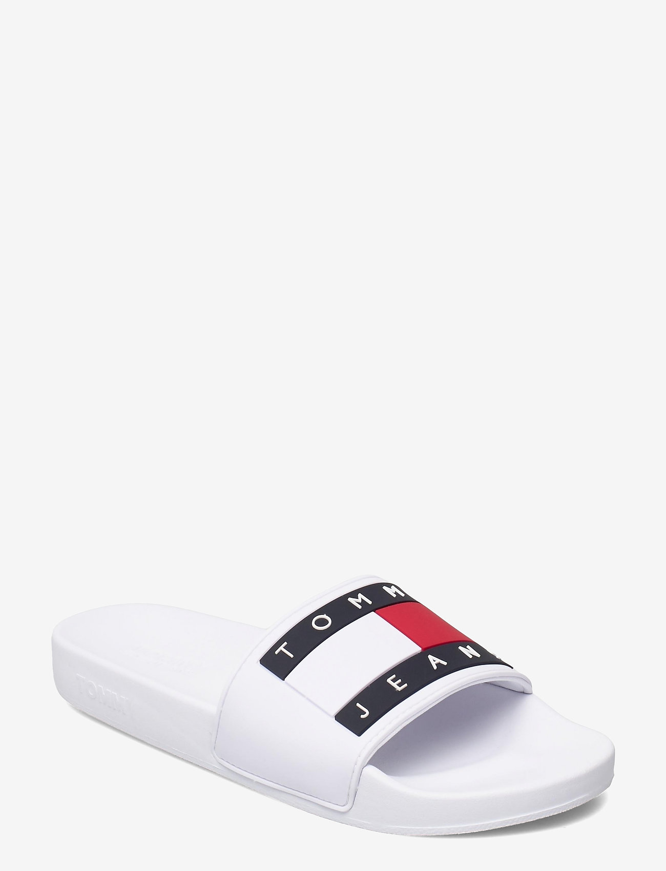 Tommy Hilfiger - TOMMY JEANS FLAG POOL SLIDE - white - 0