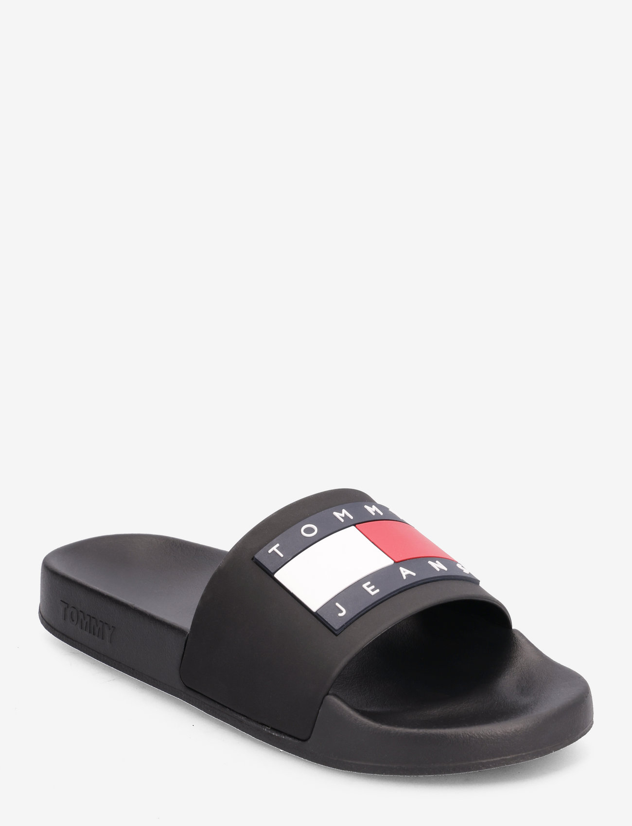 Tommy Hilfiger - TOMMY JEANS FLAG POOL SLIDE - badtofflor - black - 0