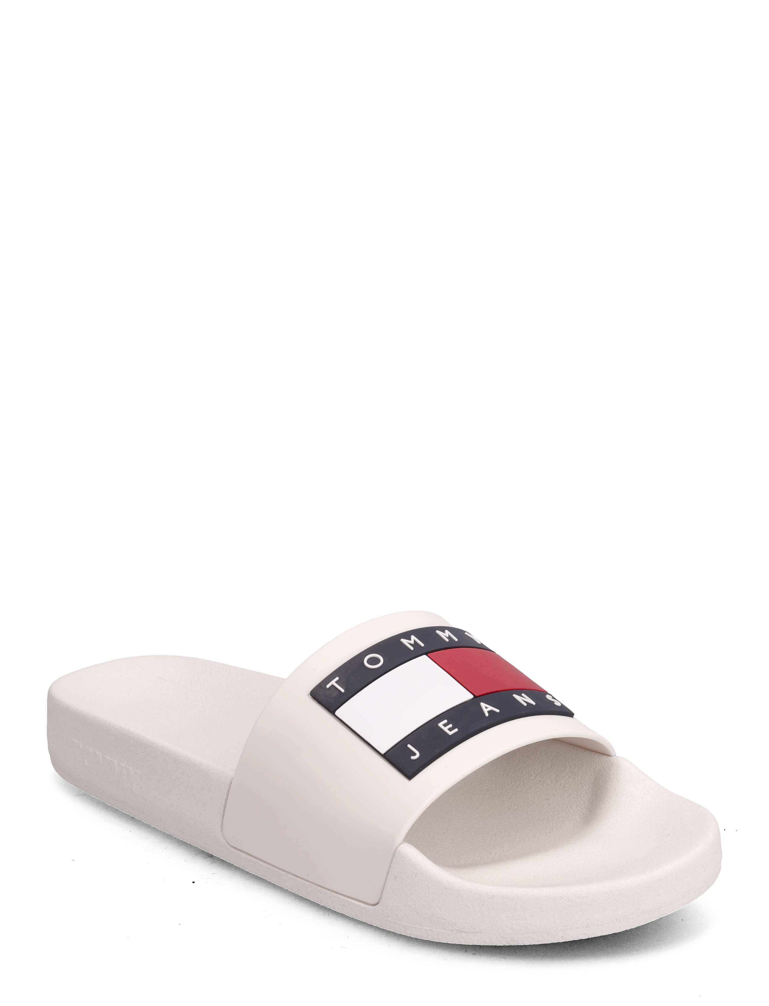 Tommy Hilfiger TOMMY JEANS FLAG POOL SLIDE - Badeschuhe - ECRU / pink/rose