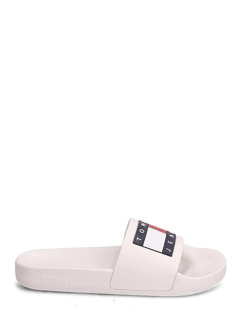 Tommy Hilfiger - TOMMY JEANS FLAG POOL SLIDE - sandales de bain - ecru - 1