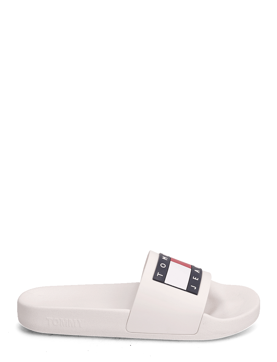 Tommy Hilfiger - TOMMY JEANS FLAG POOL SLIDE - ecru - 1