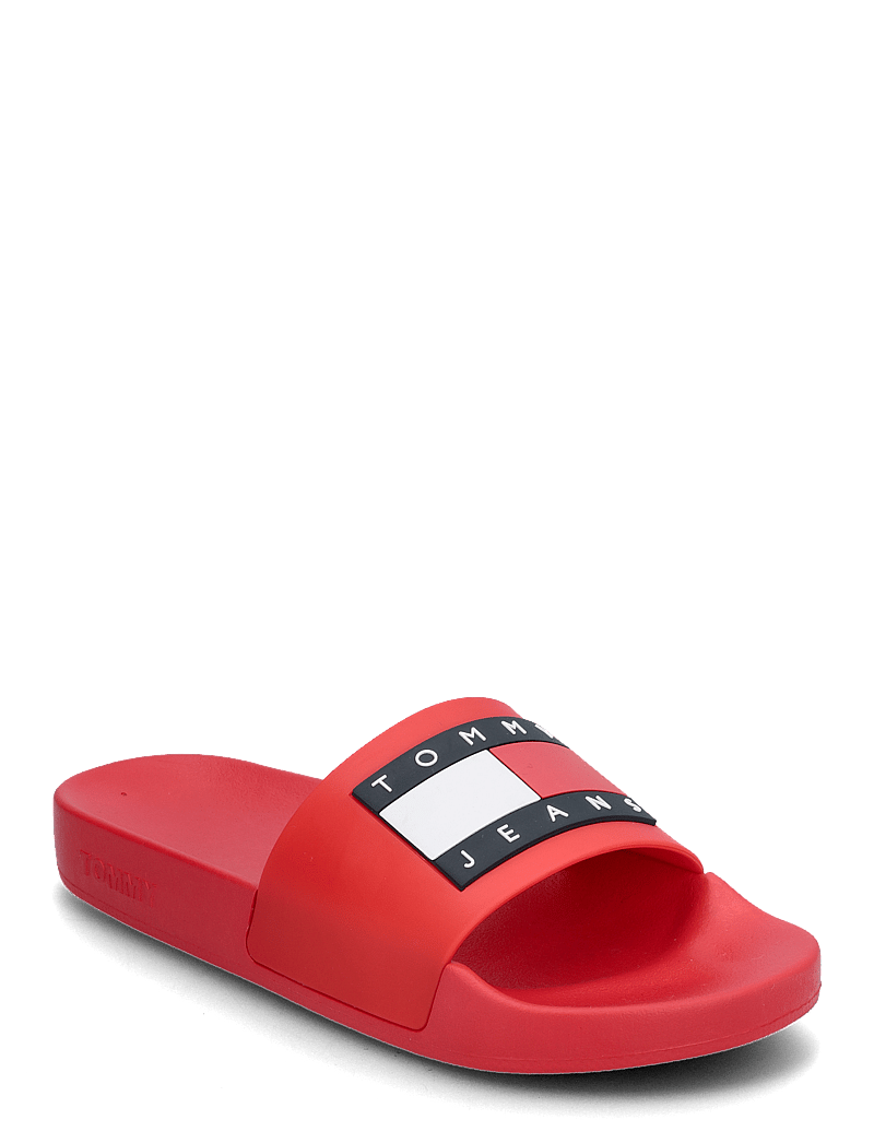 Tommy Hilfiger - TOMMY JEANS FLAG POOL SLIDE ESS - badesandaler - red hot - 0