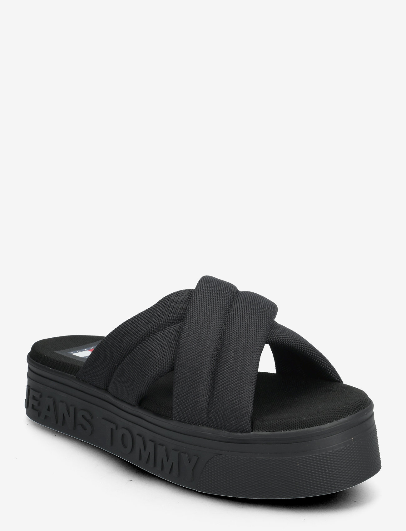Tommy Hilfiger - TJW LETTERING FLATFORM SANDAL - platform sandals - black - 0