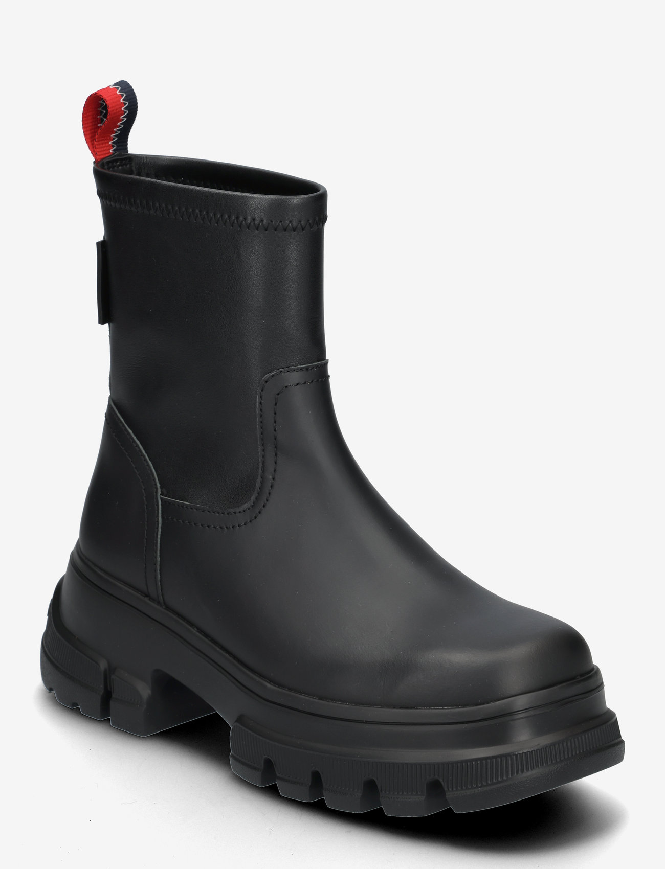 Tommy Hilfiger - TJW CHUNKY CHELSEA BOOT MIX MAT - platta ankelboots - black - 0