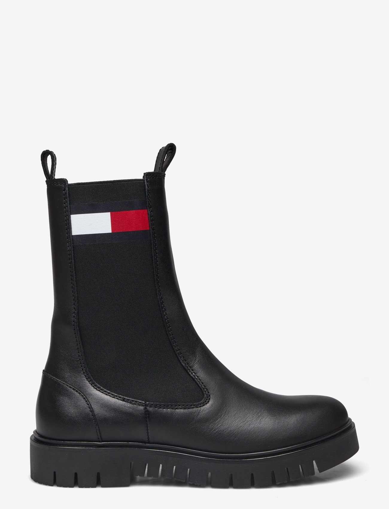 Tommy Hilfiger Hohe Chelsea Boots Leder Damen Stiefel Stretch