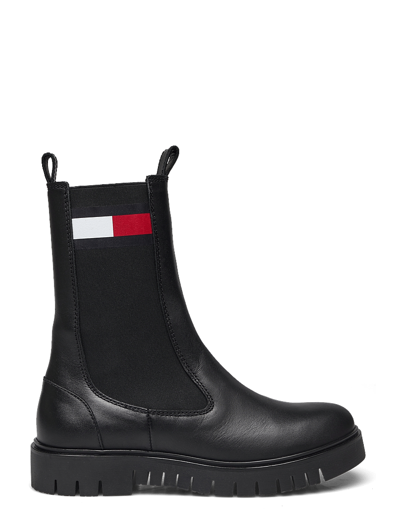 Tommy Hilfiger Hohe Chelsea Boots Leder Damen Stiefel Stretch