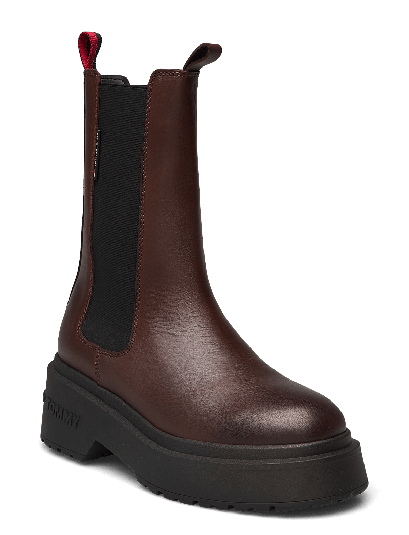 Ankle Boots Hohe Chunky Chelsea Boots Chunky Sole Leather Chelsea