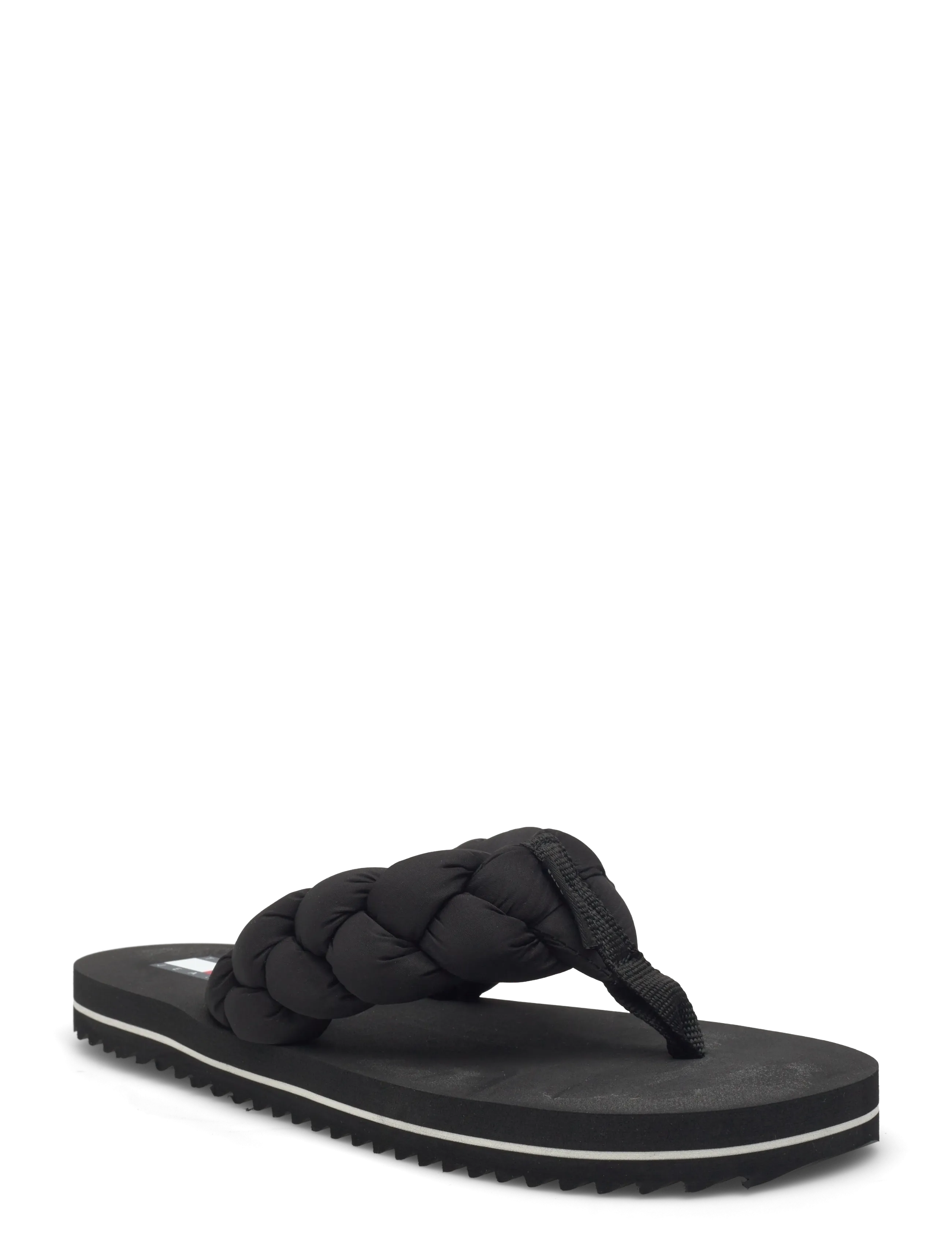 Tommy Hilfiger BRAIDED THONG BEACH SANDAL - Plätud - BLACK / black
