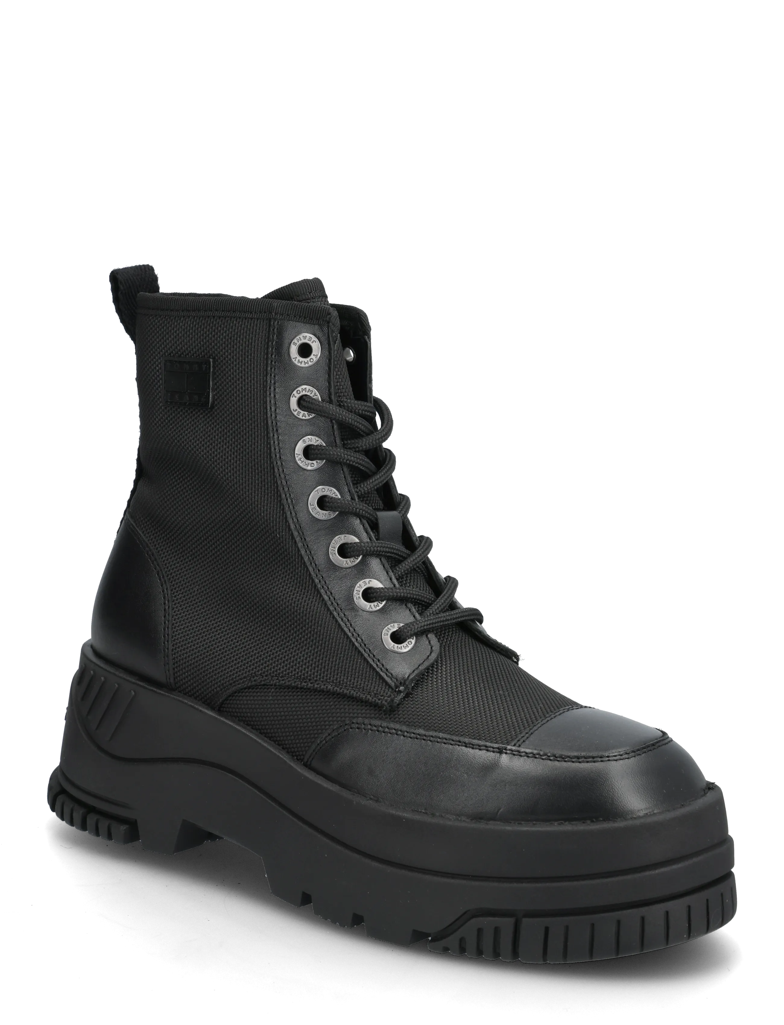 Tommy Hilfiger TJW LACE UP FLATFORM BOOT - Transitional Layering - BLACK / black