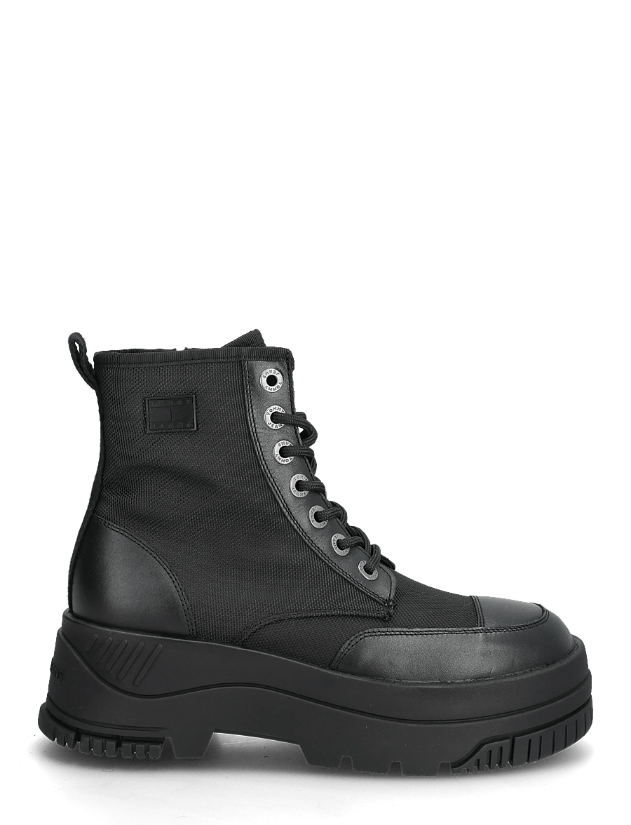 Tommy Hilfiger - TJW LACE UP FLATFORM BOOT - kängor - black - 1