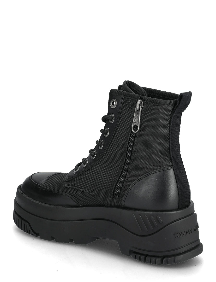 Tommy Hilfiger - TJW LACE UP FLATFORM BOOT - kängor - black - 2