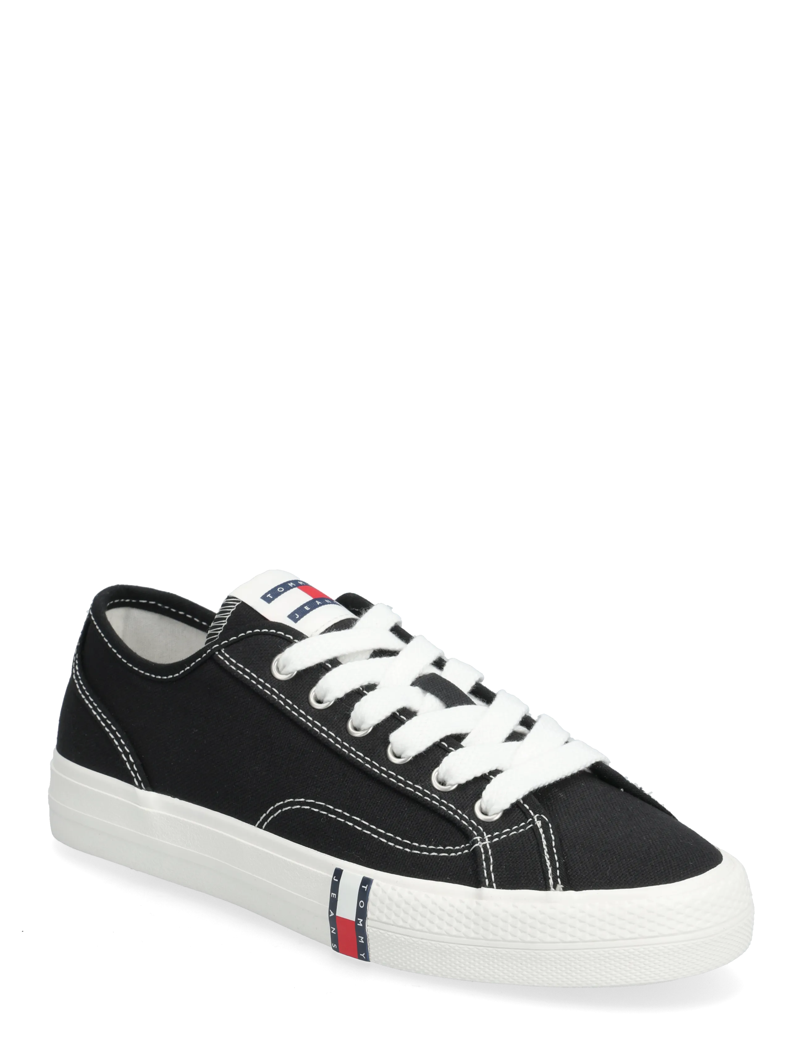 Tommy Hilfiger Archive Y2K, Kvinder, Lærredssneakers, Sort, Str: 38
