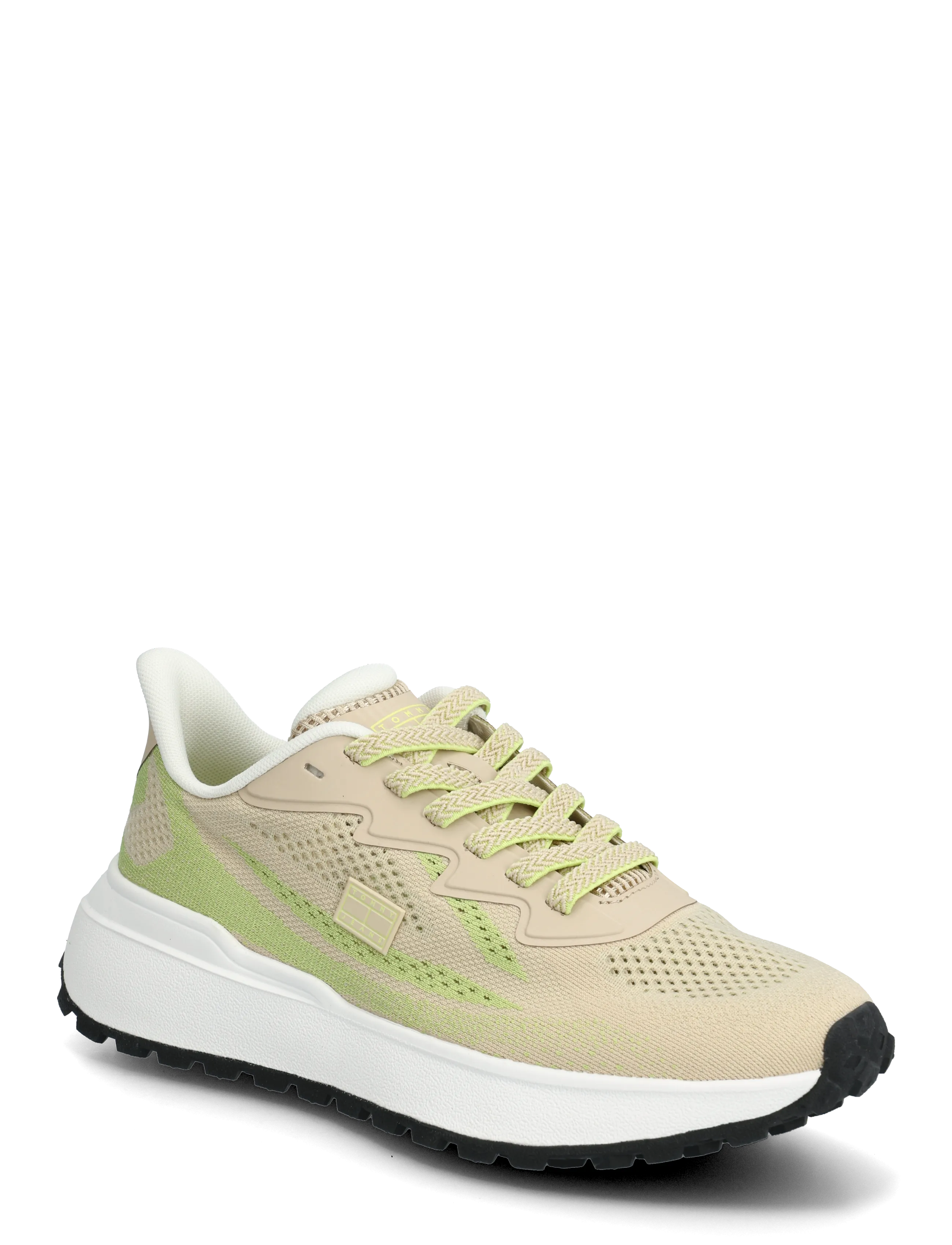 Tommy Hilfiger TJW SPORTY KNIT RUNNER - Sko - WHITE CLAY LIME ESSENCE / beige