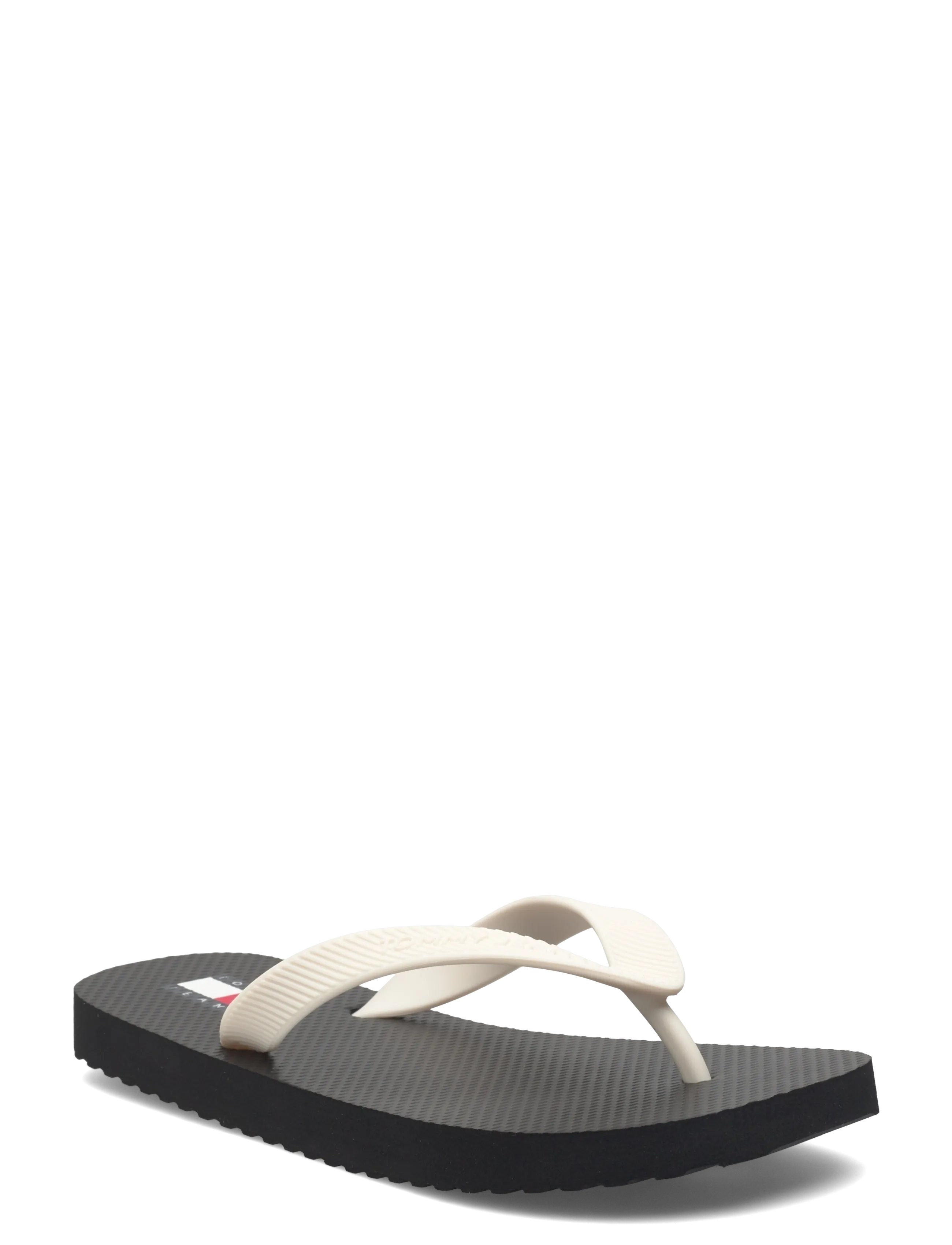 Tommy Hilfiger TJW LOGO SUMMER SANDAL - Sandals - BLACK ECRU / cream