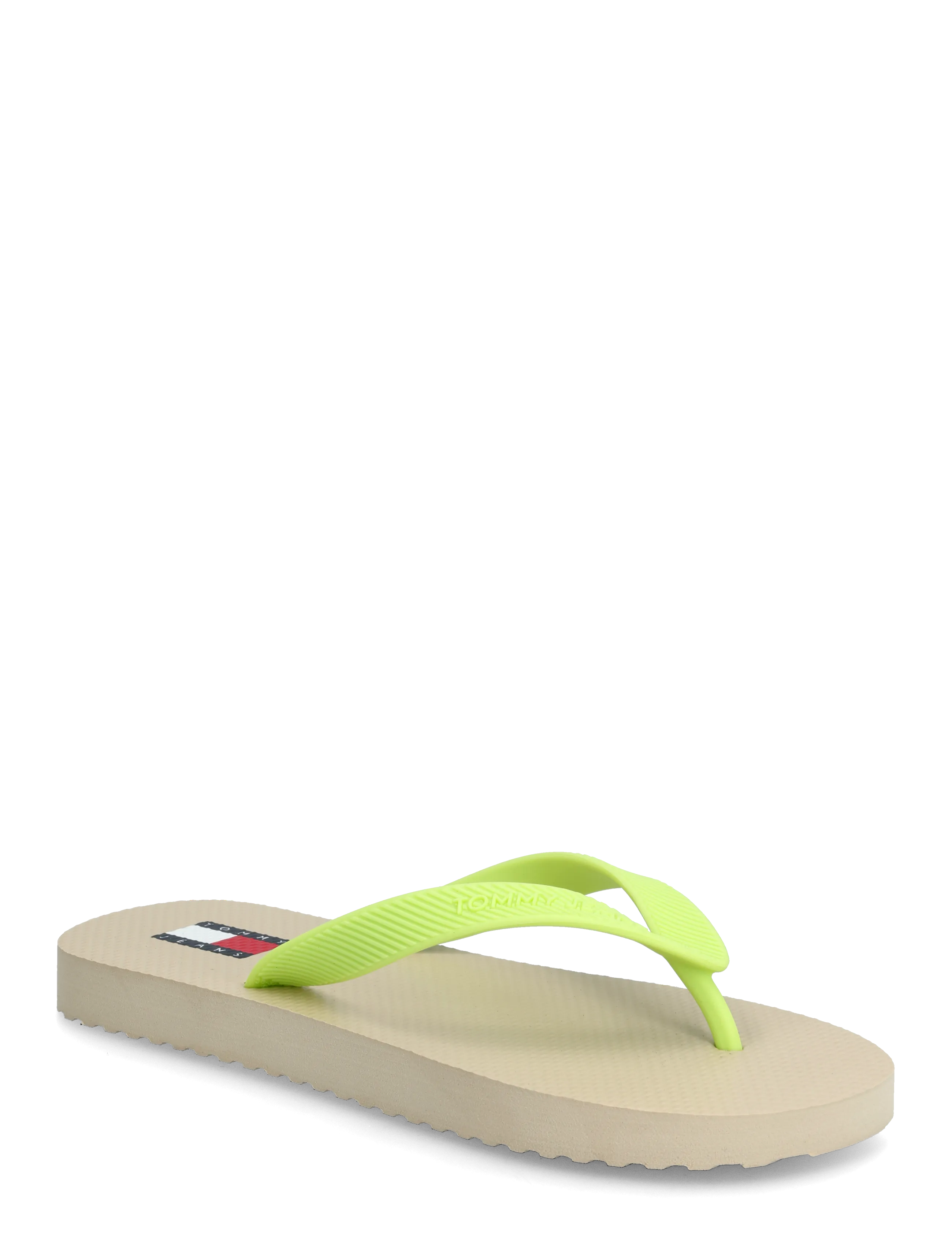 Tommy Hilfiger TJW LOGO SUMMER SANDAL - Plätud - WHITE CLAY LIME ESSENCE / green