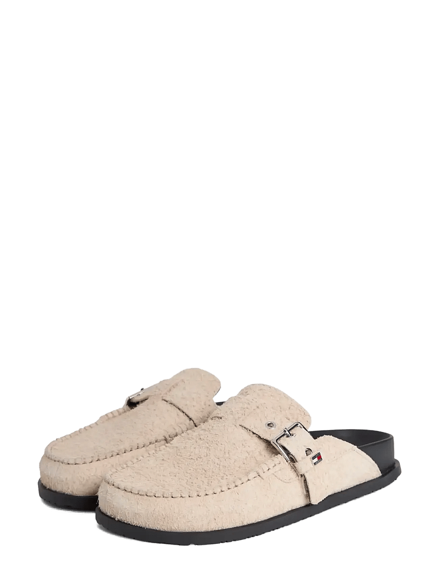 Tommy Hilfiger - TJW COMFORT SUEDE MULE - flache pantoletten - white clay - 0