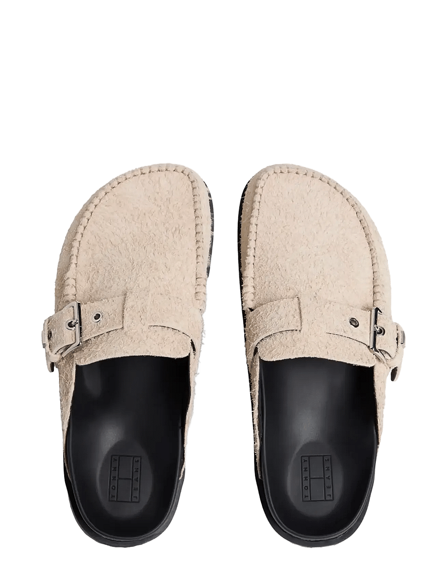 Tommy Hilfiger - TJW COMFORT SUEDE MULE - flache pantoletten - white clay - 4