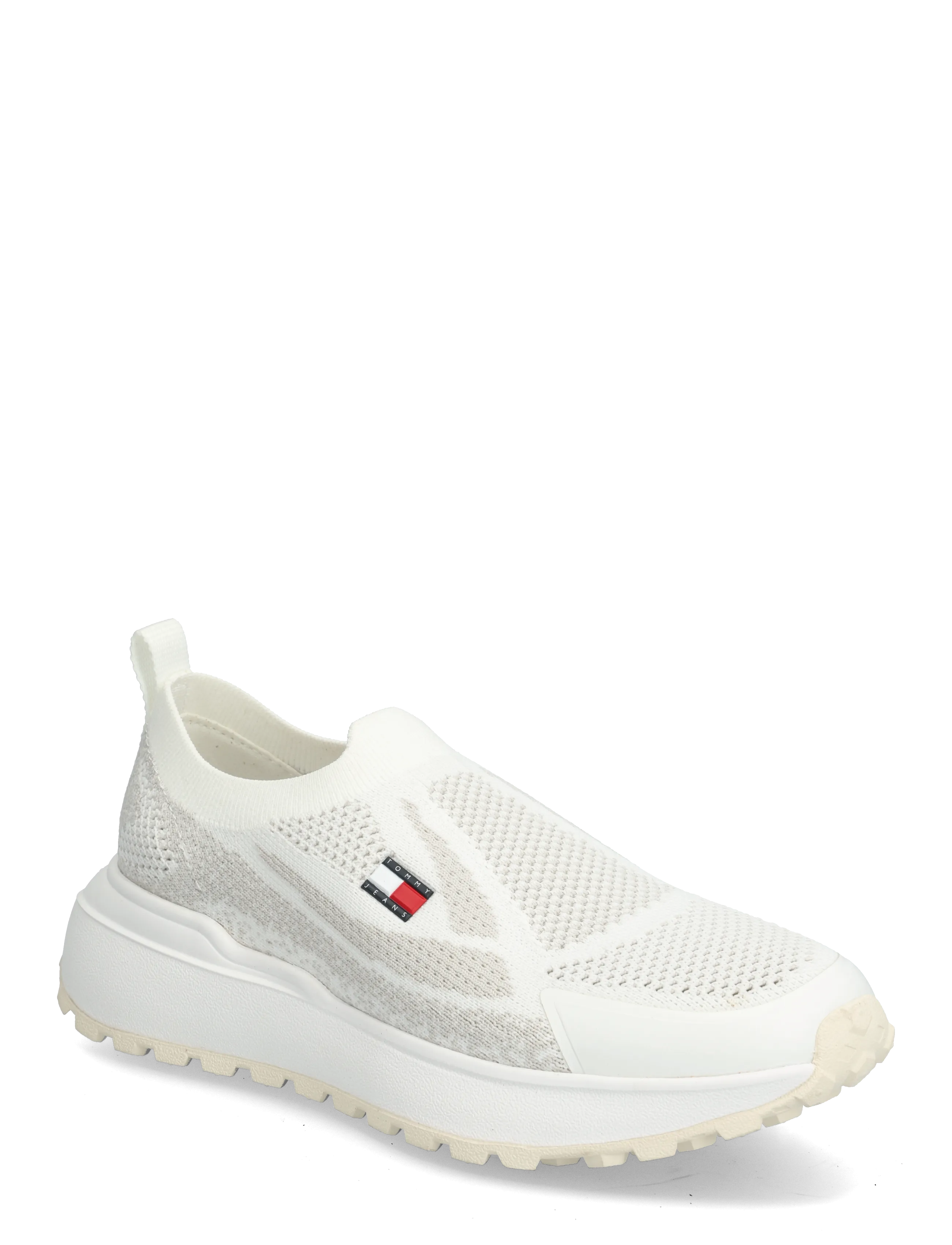 Tommy Hilfiger TJ KNIT RUNNER - Slip-on sneakers - ECRU / cream