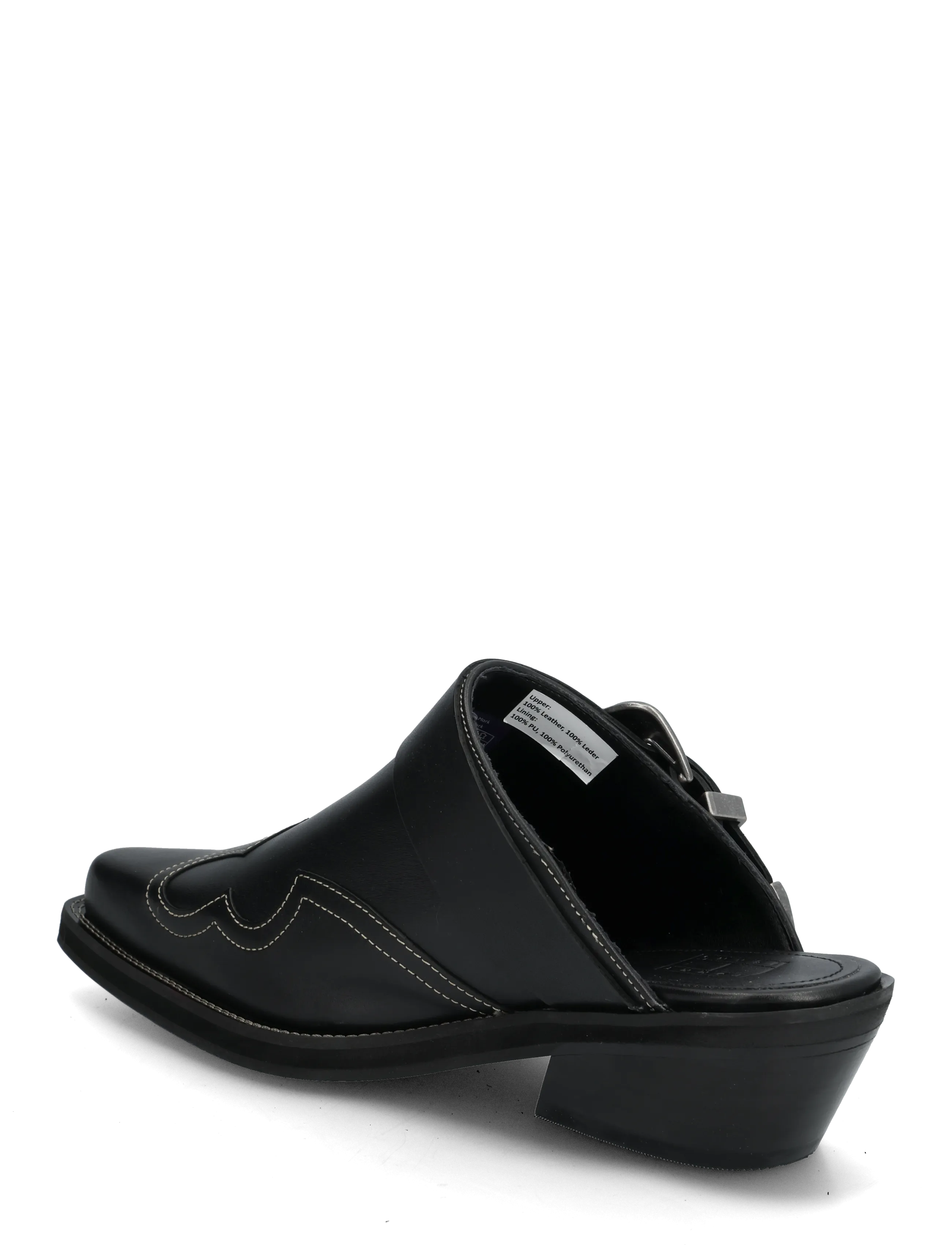 Tommy Hilfiger - ARCHIVE COWBOY MULE LEATHER - pantoletten mit absatz - black - 2