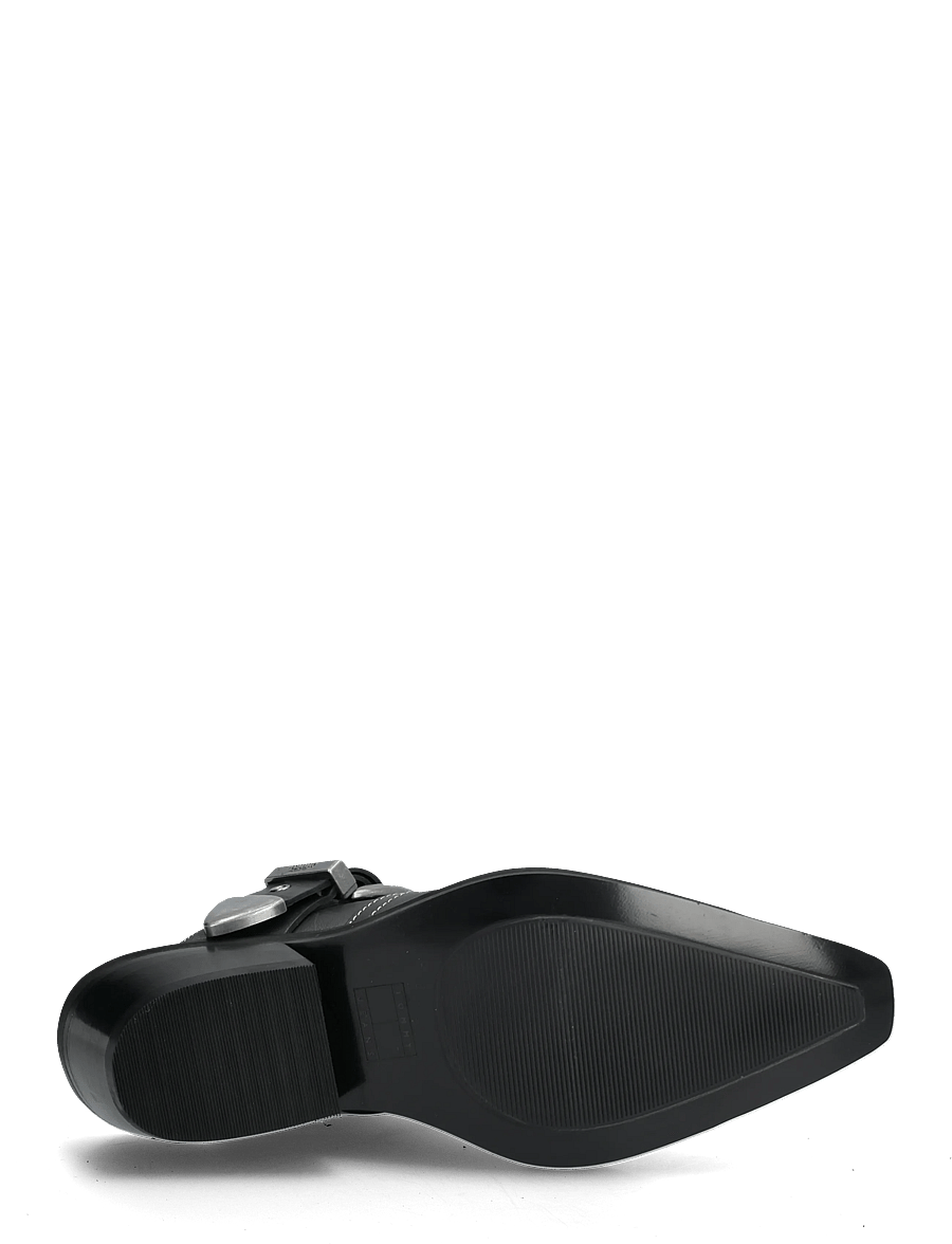 Tommy Hilfiger - ARCHIVE COWBOY MULE LEATHER - pantoletten mit absatz - black - 4