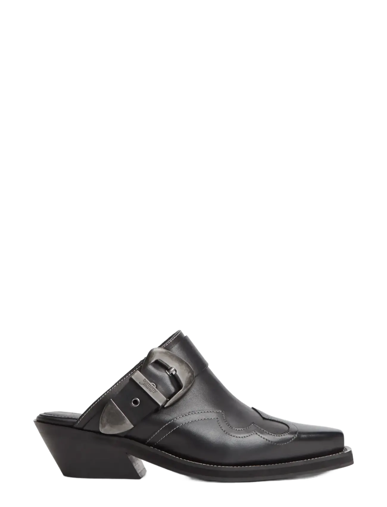 Tommy Hilfiger - ARCHIVE COWBOY MULE LEATHER - pantoletten mit absatz - black - 5