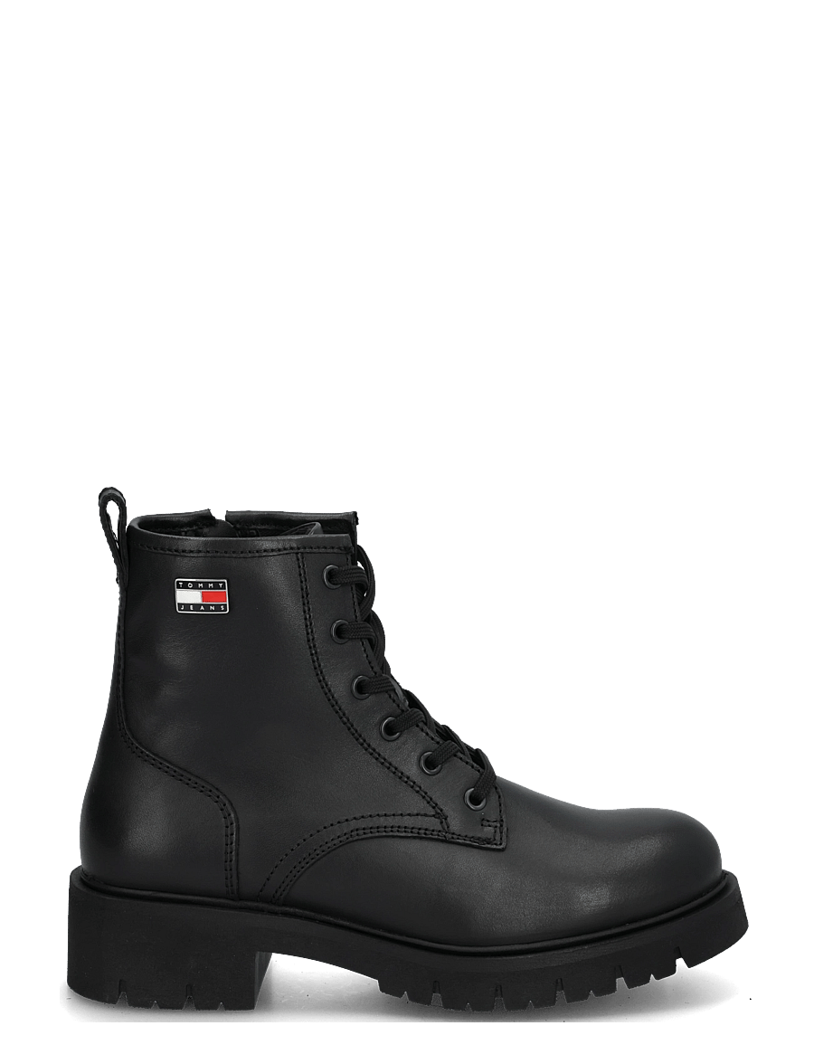 Tommy Hilfiger - TJW CLEATED LACE UP BOOTS - paeltega saapad - black - 2