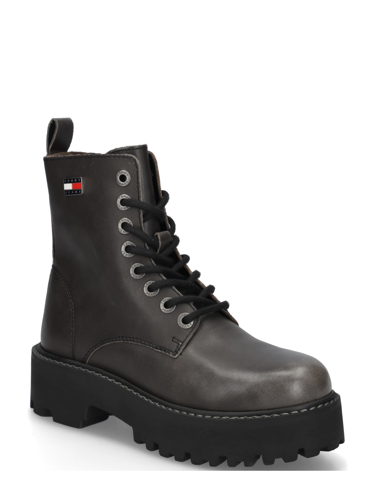 Tommy Hilfiger TJW PLATFORM BRUSHED LTH BOOTS - Kängor - BLACK / black