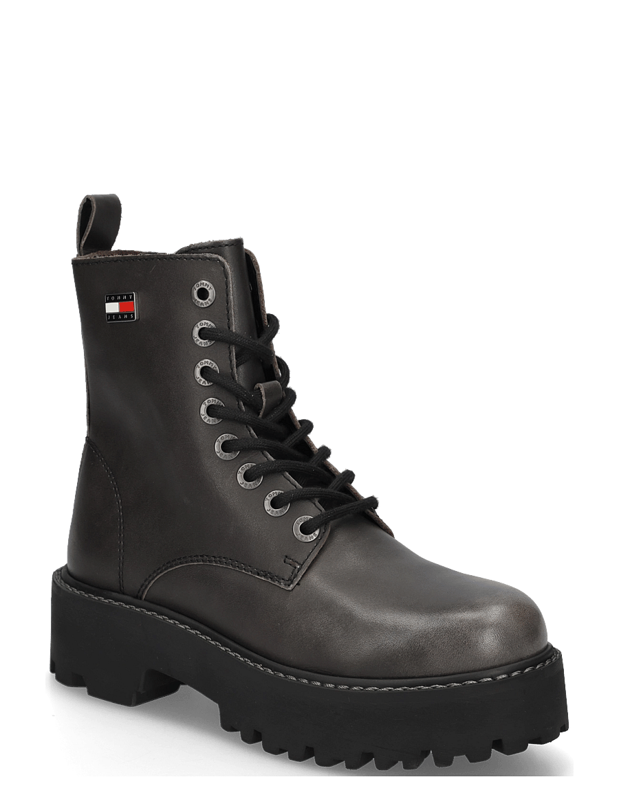 Tommy Hilfiger - TJW PLATFORM BRUSHED LTH BOOTS - kängor - black - 0