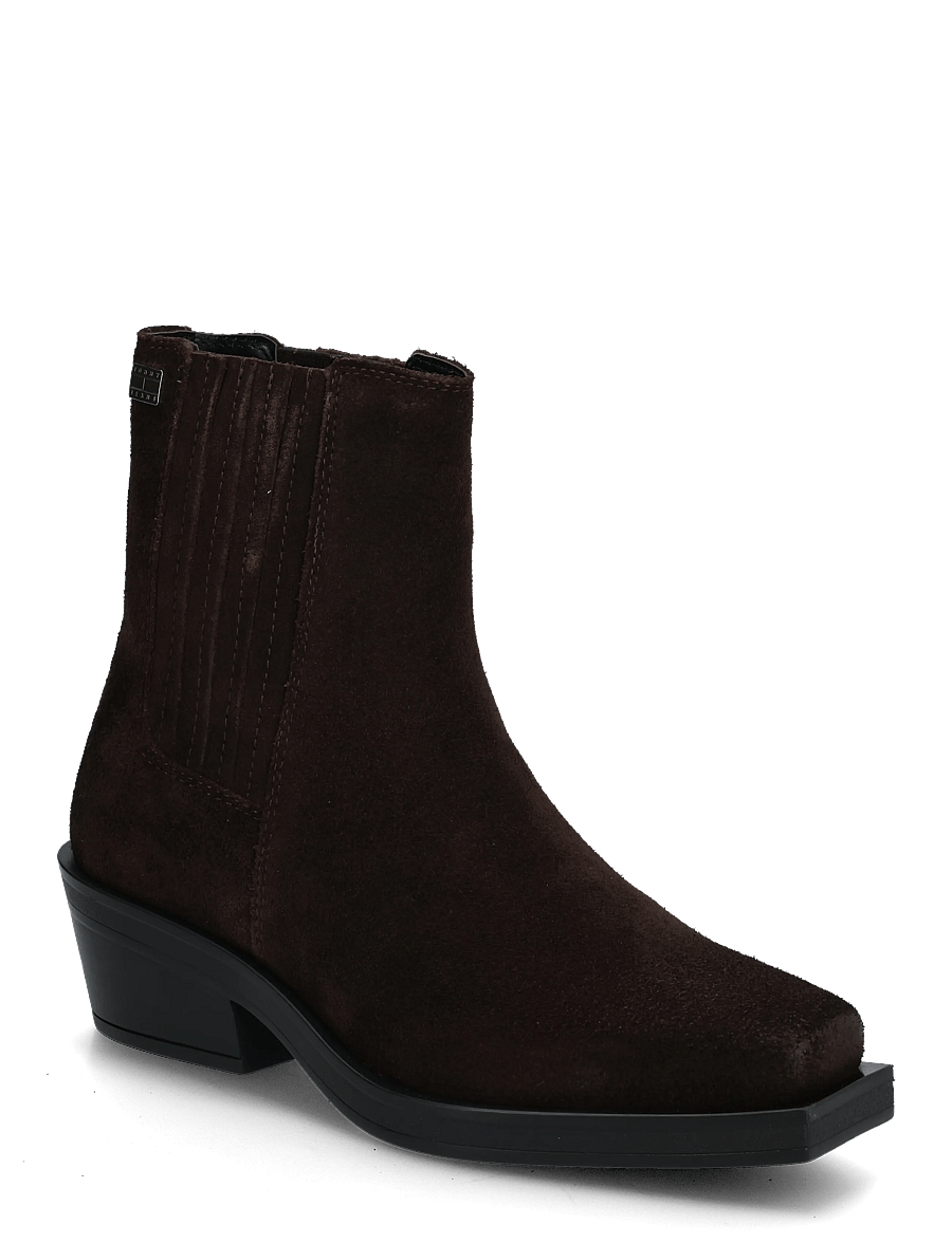 Tommy Hilfiger - TJW SUEDE COWBOY BOOTS - stiefeletten mit absatz - deep brown - 0