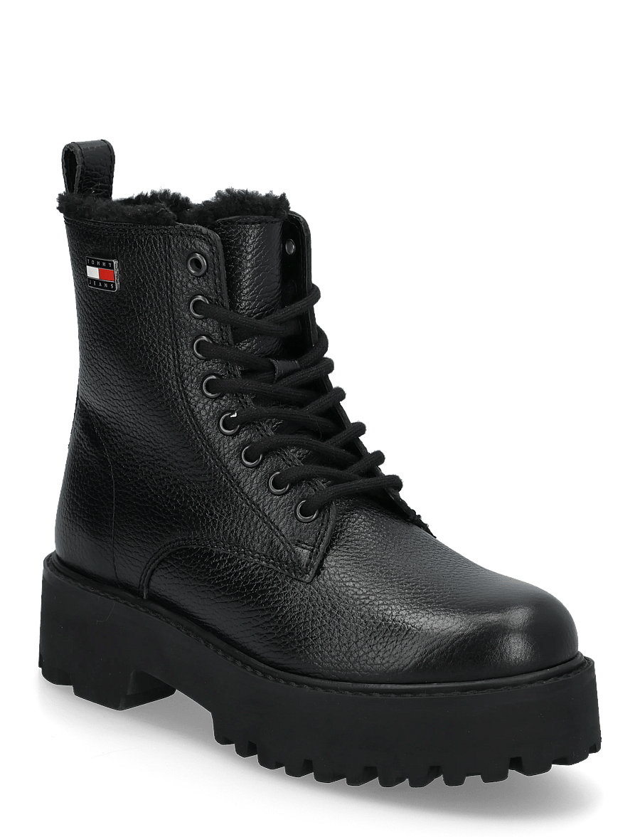 Tommy Hilfiger - TJW PLATFORM BOOTS WL - geschnürte stiefel - black - 0