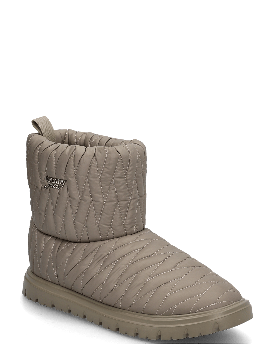 Tommy Hilfiger - TJW QUILTED NYLON SNOWBOOT WL - flache stiefeletten - taupe clay - 0