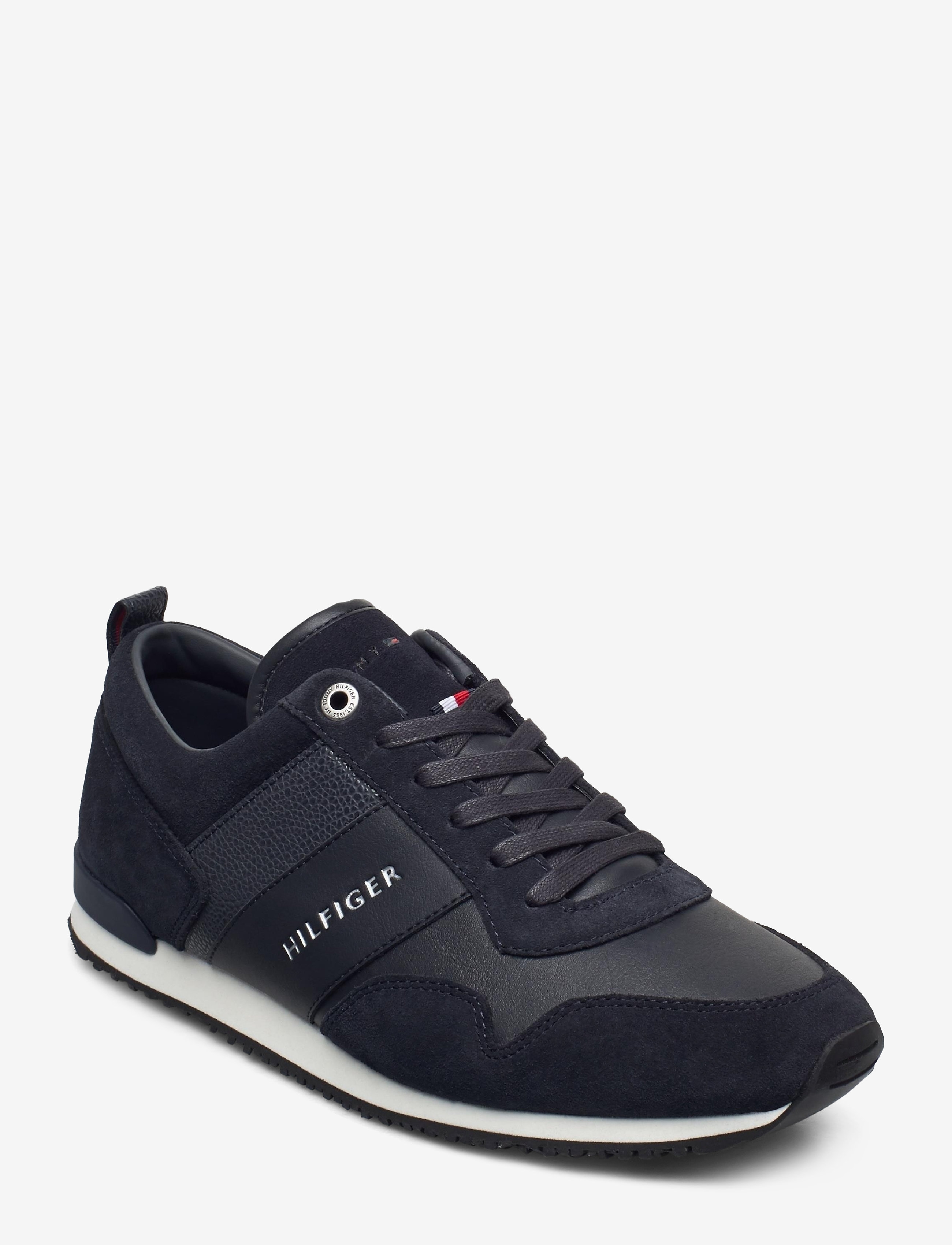 Tommy Hilfiger ICONIC LEATHER SUEDE MIX RUNNER - Tommy Hilfiger - MIDNIGHT / blue