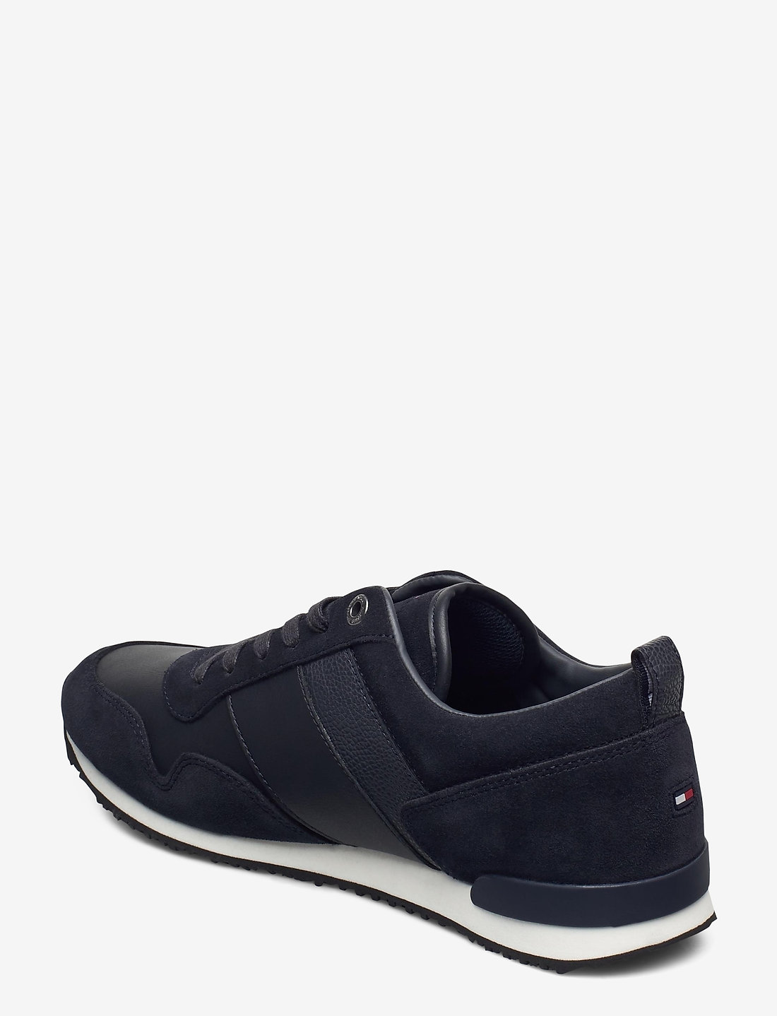 Tommy hilfiger suede sales mix sneaker in black