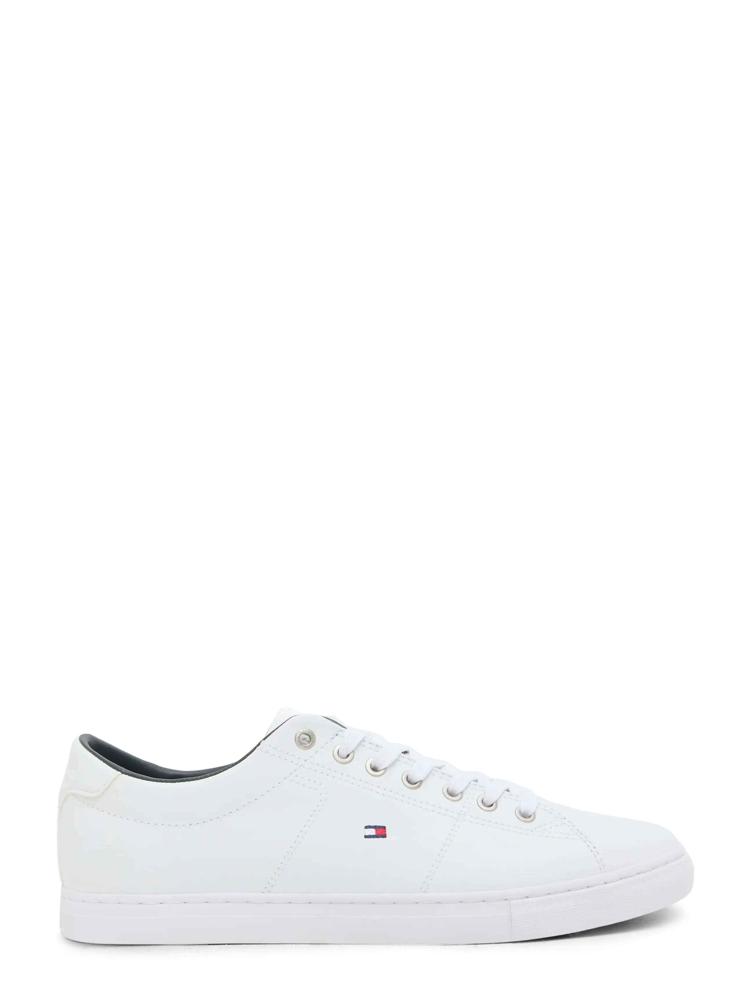 Tommy Hilfiger Essential Leather Sneaker, 42, White, Sneakers > Sneakers Med Lav Top, Herre