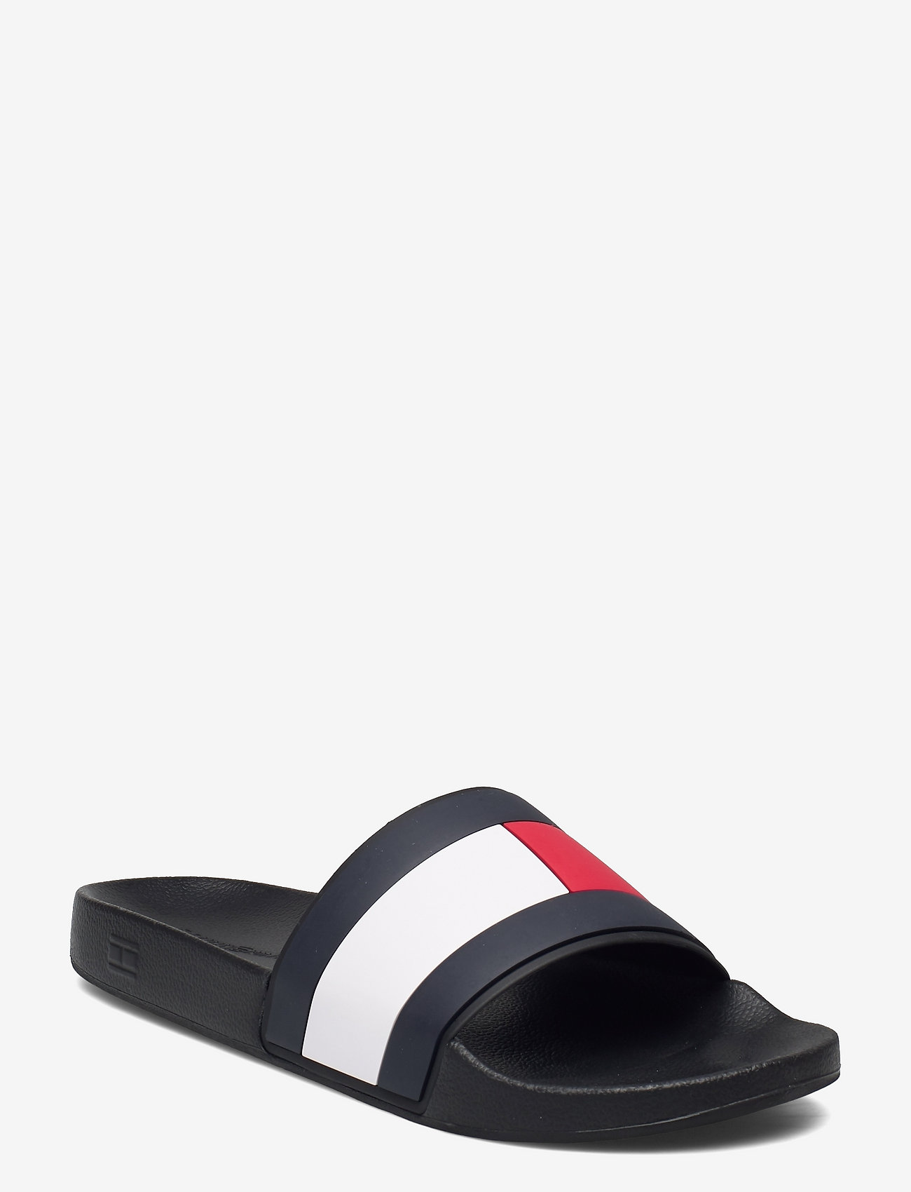 Tommy Hilfiger - RUBBER TH FLAG POOL SLIDE - shoppa efter tillfälle - black - 0