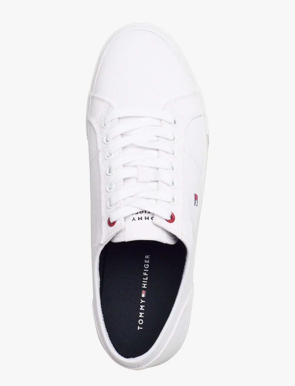 Tommy hilfiger core corporate canvas trainers in online white