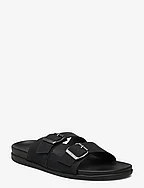 HILFIGER NUBUCK BUCKLES SANDAL - BLACK