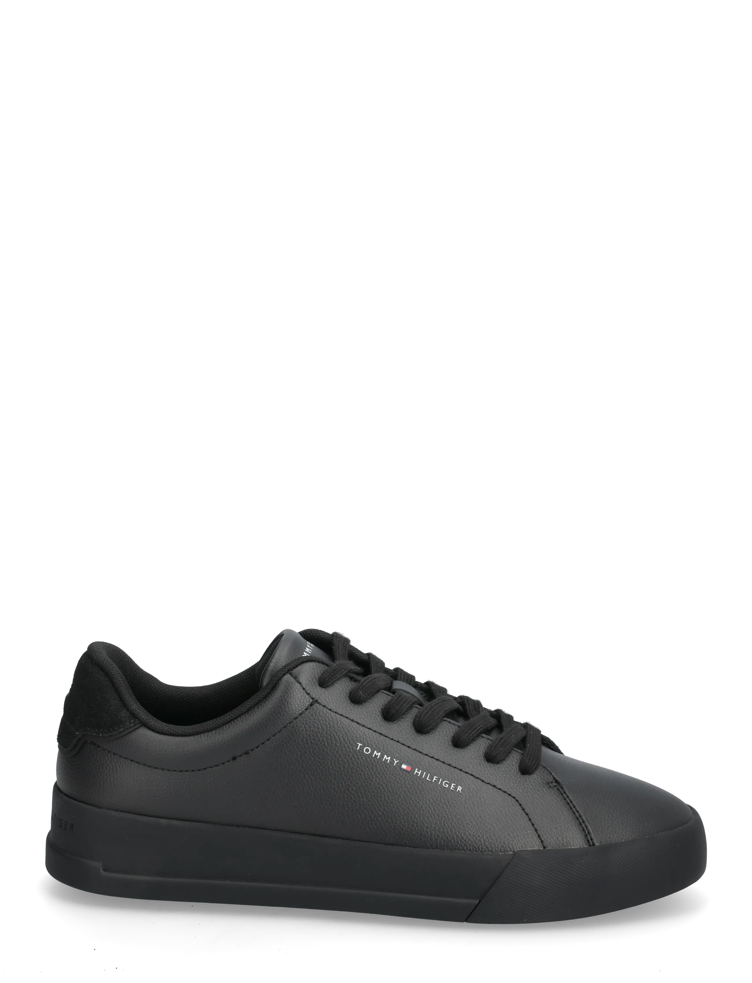 Tommy Hilfiger - TH COURT LTH DETAIL ESS - lave sneakers - black black - 1